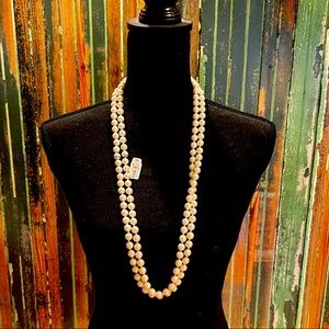 NWT-The Limited pearl necklace (costume)-white; long strand